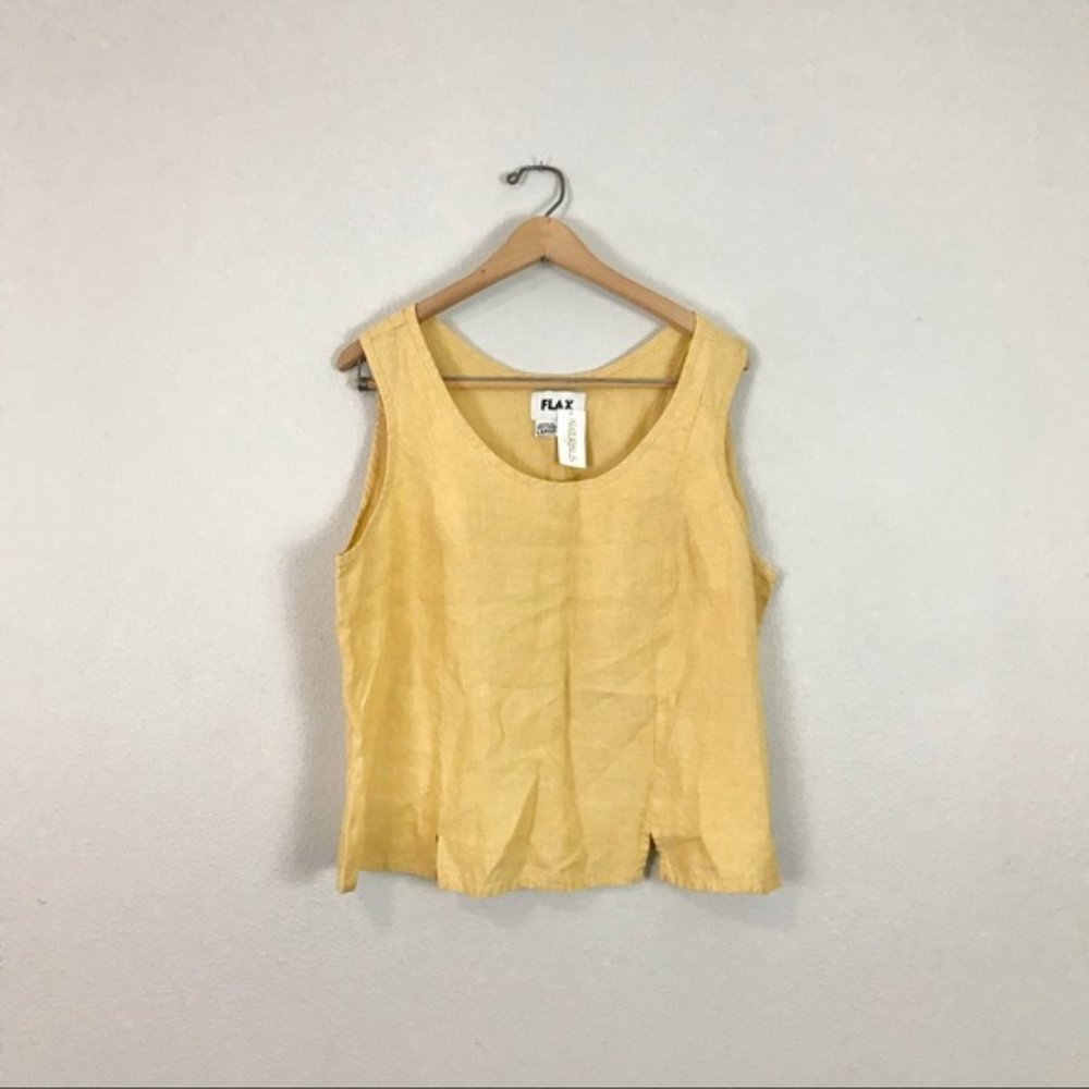 Brand New FLAX large 100% Linen Tank Top Cami